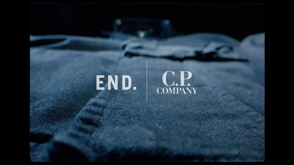 Folded denim with END and C.P. Company branding